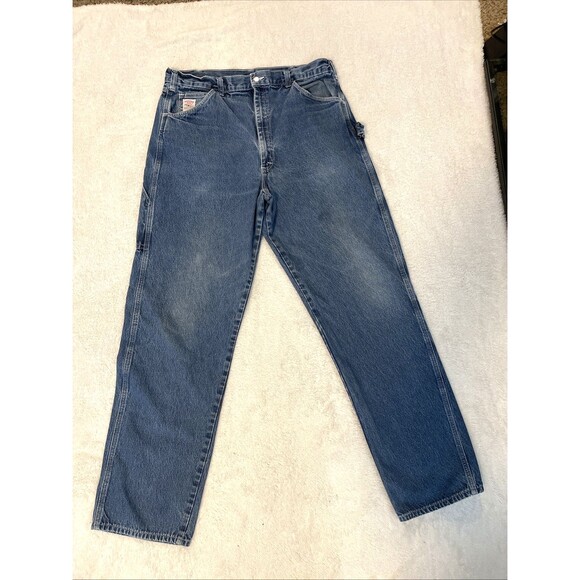 Vintage Pointer Brand Jeans Mens 36x34 Work Heavy Cotton Denim Blue Made in USA - Picture 1 of 14